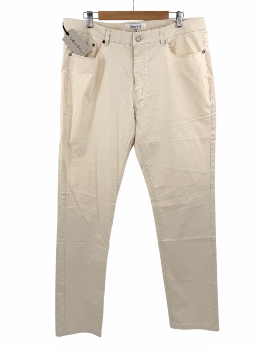 Collars & Co CEO Chino Five Pocket Cotton Stretch Pants in stone Size 36x34